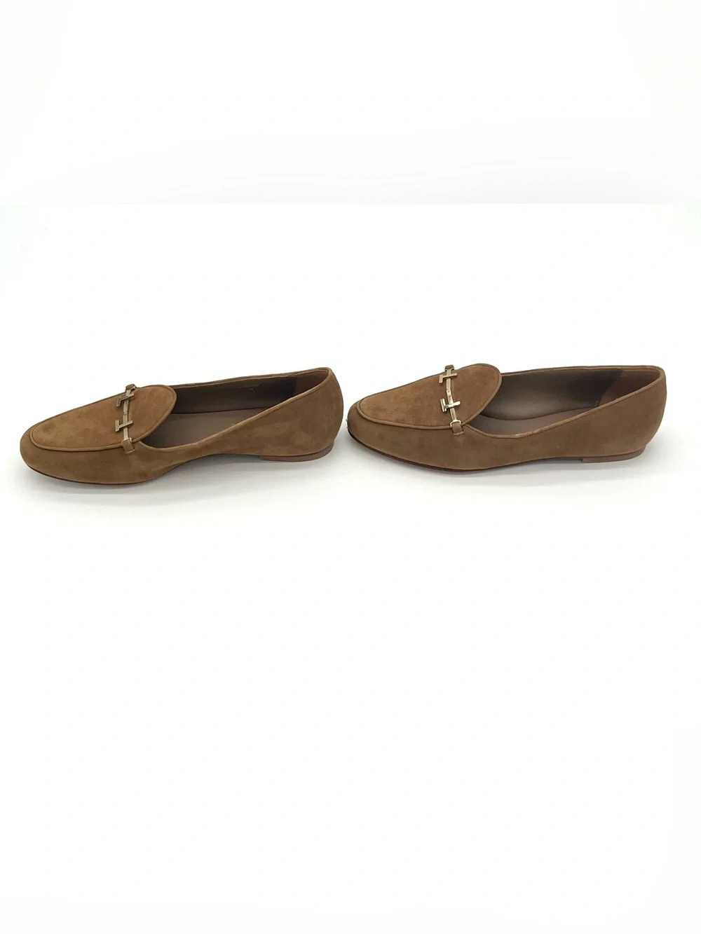 NEW Lafayette 148 Gigi Loafer Ashwood Size US 7/ EU 37 Tan Suede Made In Spain